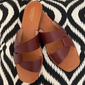 Messeca New York - Burgundy Leather Sandals